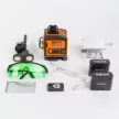 HANDY Lézeres szintező szett - max 15 m - 16 zöld lézer - 3D/360° - 2 akkumulátor, 2 konzol, szemüveg 10058